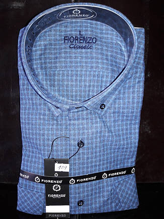 Сорочка чоловіча кашемір (Туреччина) в клітку Fiorenzo vd-0107 класична XL, фото 3