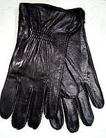 Чорні чоловічі рукавички з натур шкіри підкладка махра  11.5  11.5  12.5