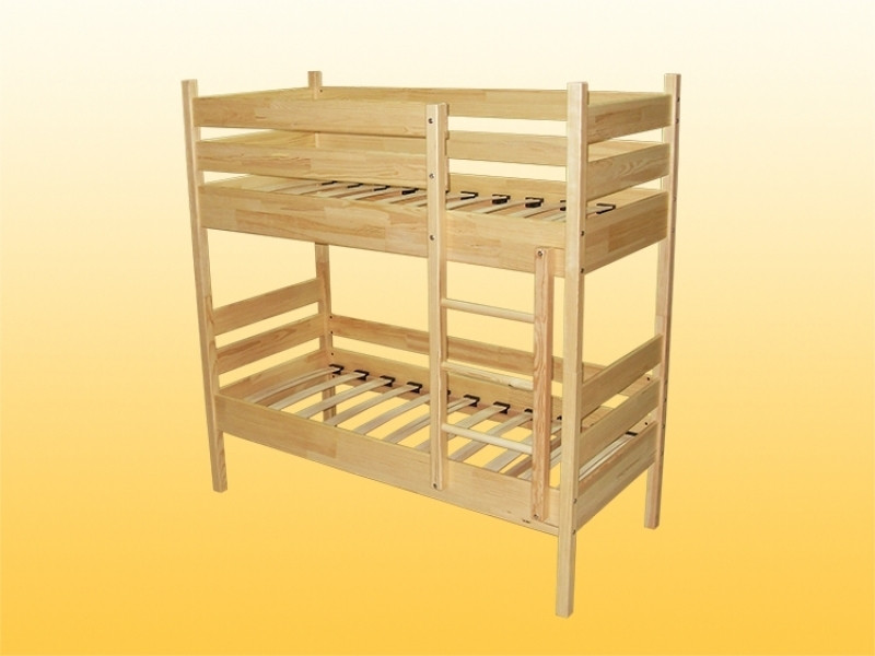 Двоярусне дерев'яне ліжко без матраца (1456х688х1356)