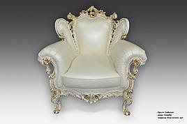 Кожанное кресло в стиле барокко "Изабелла" 