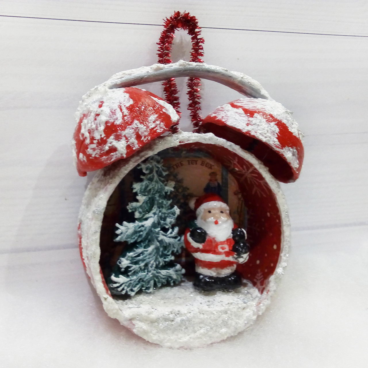Ялинкова іграшка Будильник з Дідом морозом Подарунок на день Миколи Новий рік Різдво