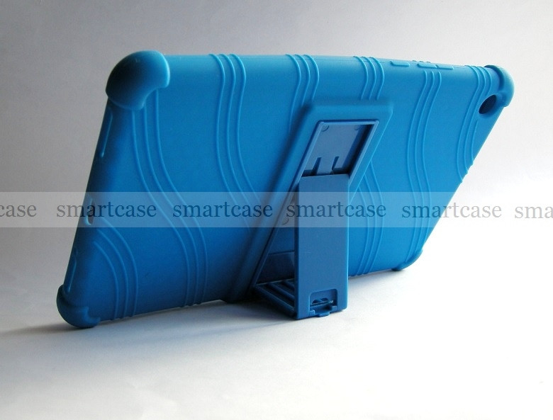 Синий мягкий чехол бампер с подставкой для Xiaomi Mi pad 4, mipad 4 8 дюймов stand TPU case противоударный - фото 4 - id-p831766115