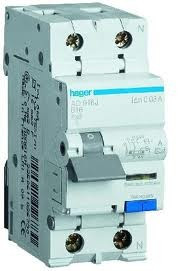 Дифавтомат Hager 1+N, 6A, 30 mA, 6 кА, на DIN рейку, захист від витоку струму