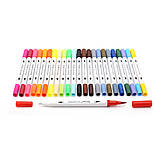 Набір двосторонніх маркерів Brush Markers Pens "WORISON" 24 кольори, фото 9
