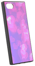 Чохол-накладка YCT для iPhone 7/8 (4.7") TPU+Glass прямокутний Серця Рожеві, фото 4