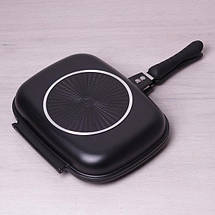 Сковорода-гриль Kamille 32*24*7 см двостороння КМ 4432, фото 4