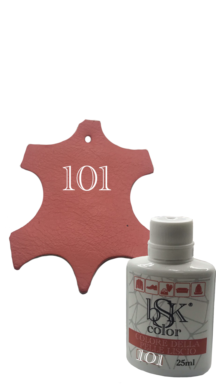 Фарба для гладкої шкіри Bsk color коралового кольору 25 мл No101