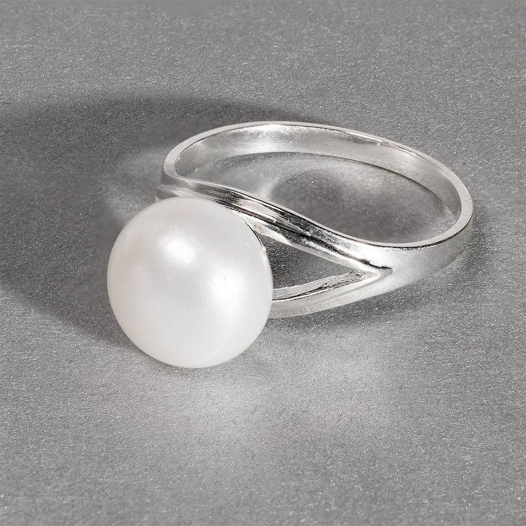 Перли білий, срібло 925, кільце, 960КЖ