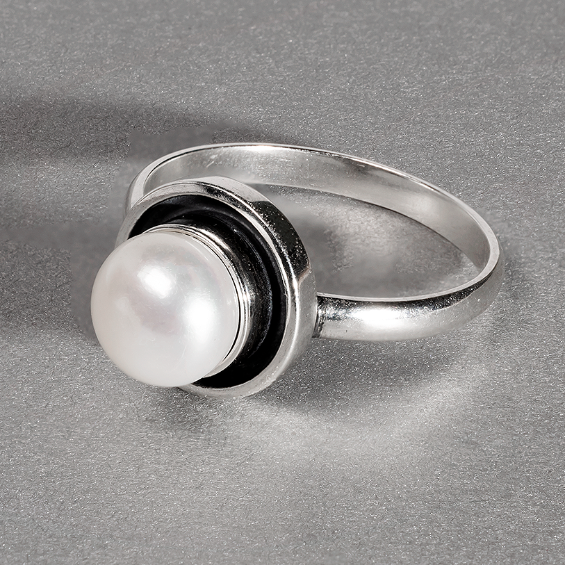 Перли білий, срібло 925, кільце, 961КЖ