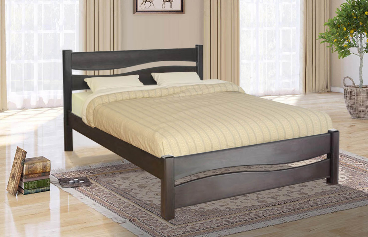 Ліжко двоспальне Хвиля 160-200 см (горіх темний)