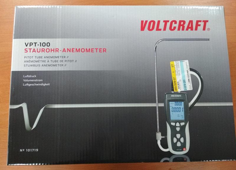 Анемометр Voltcraft VPT-100 (1,0 - 80,0 м/с; 0 - 50 mbar; 0 - 99,9999 м3/мин) на основе трубки Пито. Германия - фото 7 - id-p831924300