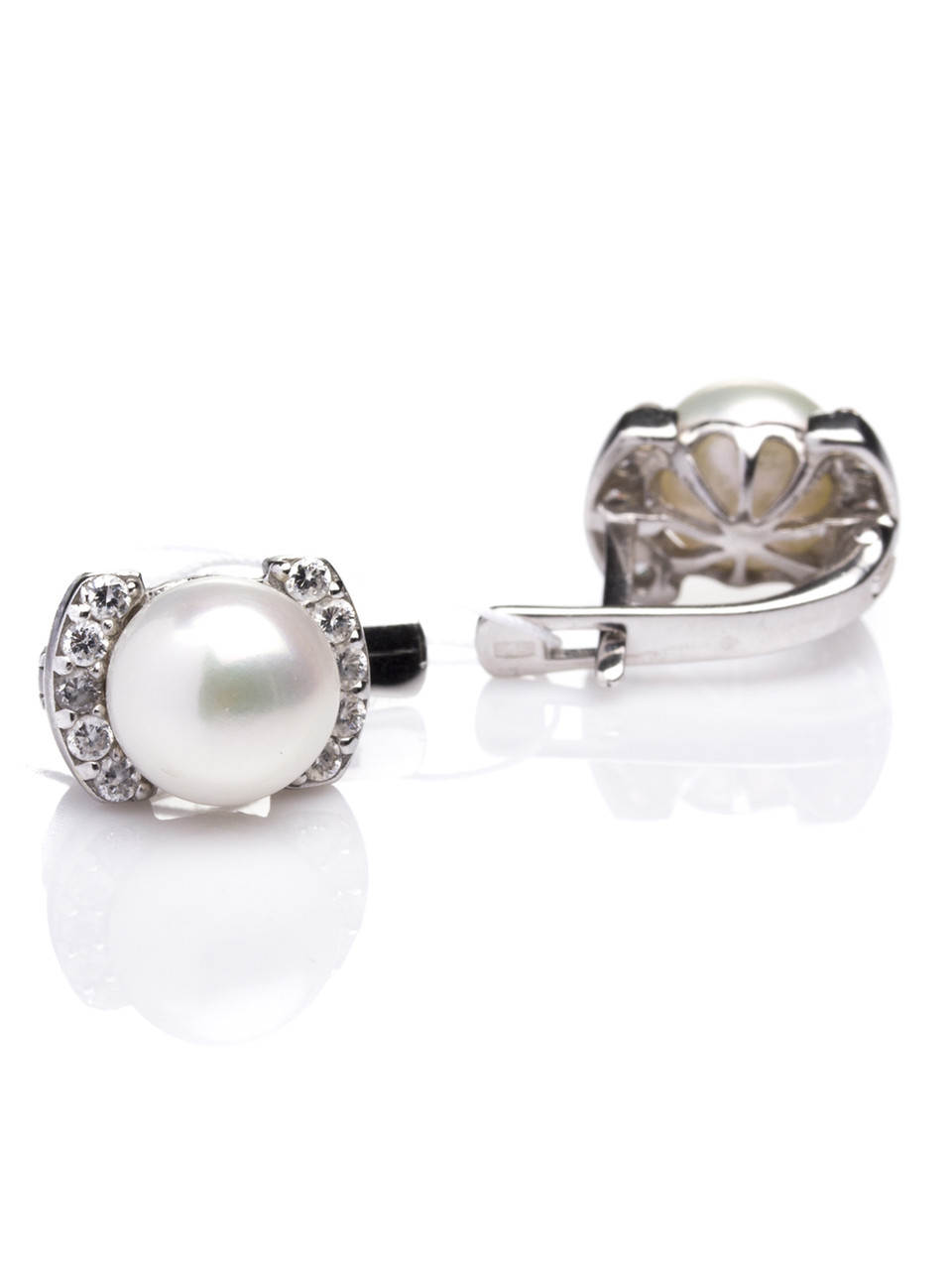 Сережки срібні з перлами Е-304, фото 1