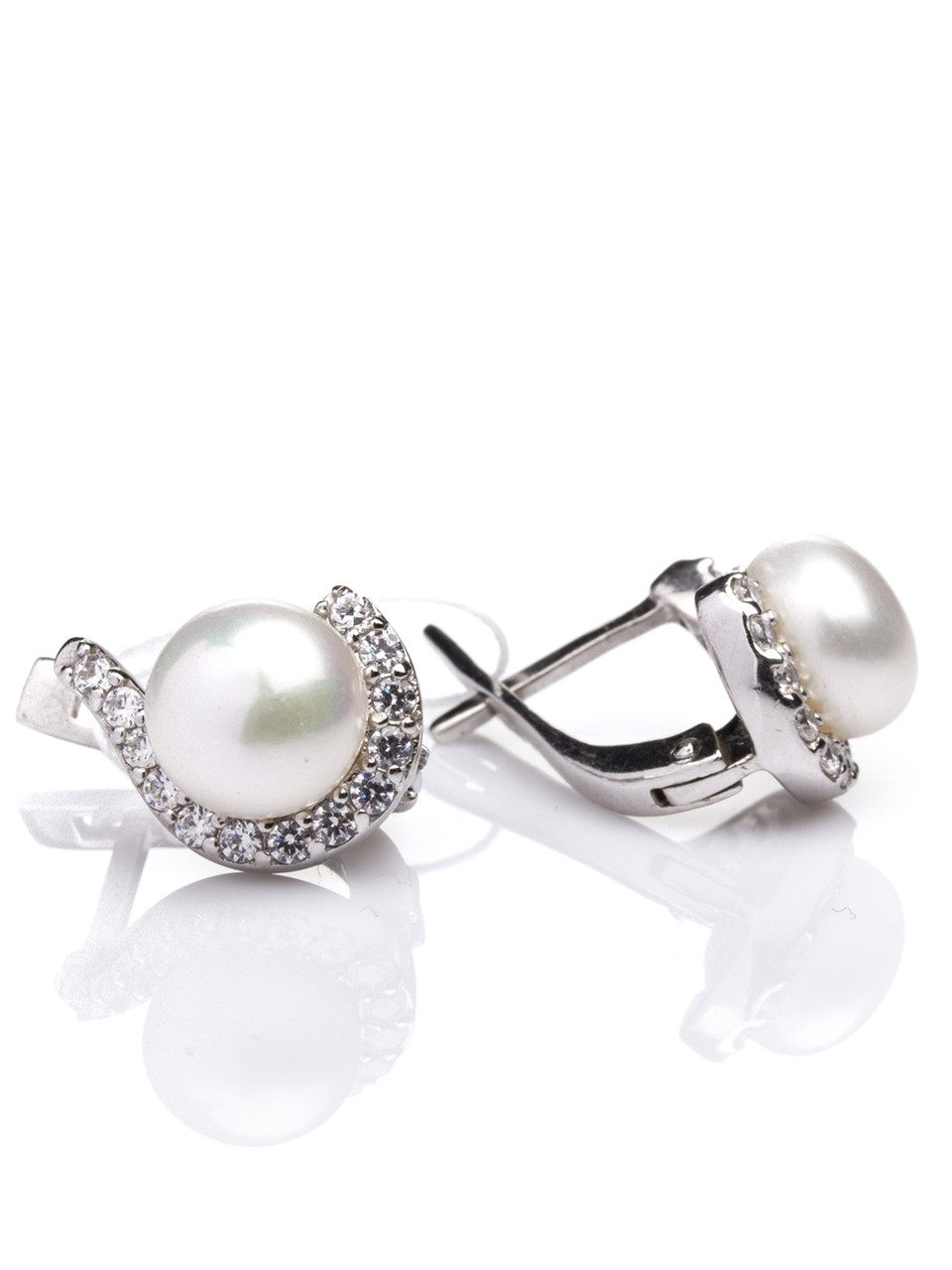 Сережки срібні з перлами Е-346, фото 1
