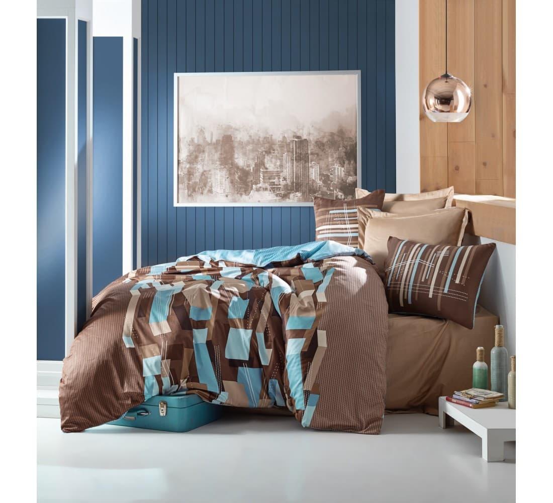 Постільна білизна Cotton Box ROYAL SATEN MARTINO PETROL євро-4 наволочки