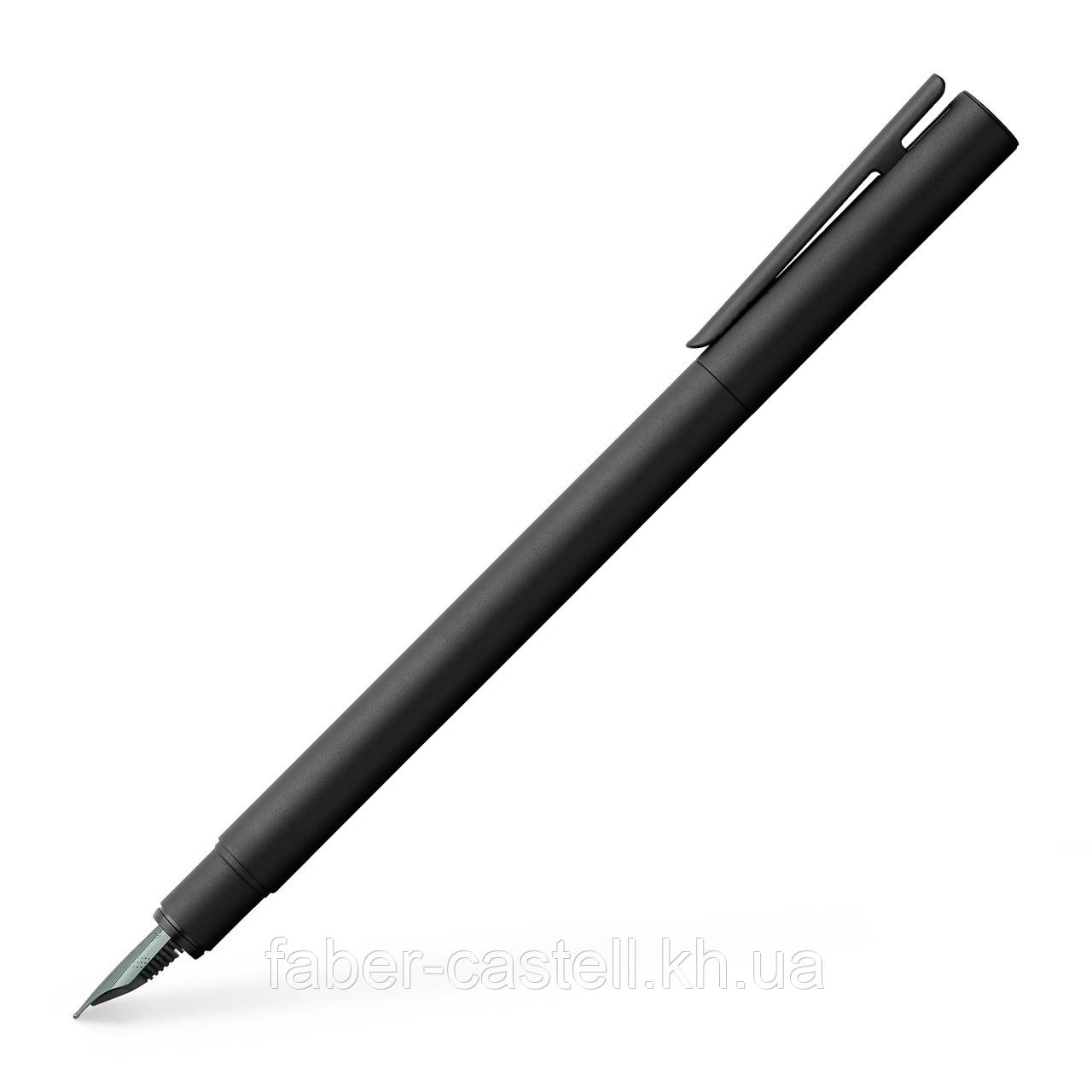 Ручка перова Faber-Castell NEO Slim Metal Black чорний метал, перо F, 342301