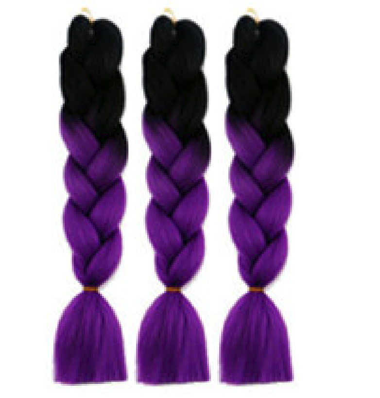 Канекалоновая коса омбре черный + фиолетовый ( B26) 10/55 - фото 1 - id-p832336759