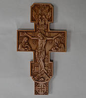 Різьблений православний хрест з дерева "Розп'яття" 160х300х18 мм