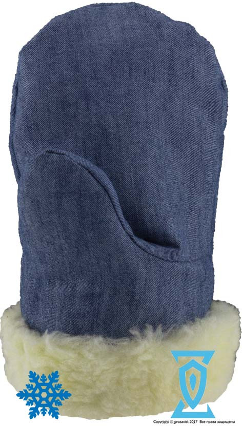 Рукавица зимняя джинсовая - фото 1 - id-p435623017