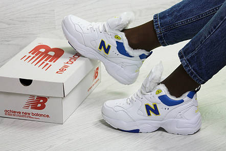 Зимові жіночі кросівки New Balance 608,білі з синім, фото 2