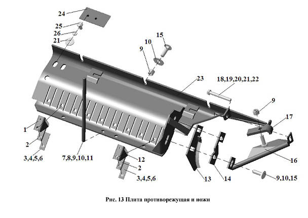 Плита протирізальна та ножі на РК-80 і РК-60, фото 2