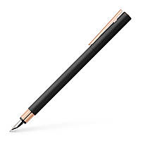 Ручка перова Faber-Castell NEO Slim Metal Black Rosegold чорний метал із рожевим золотом, перо F, 343101