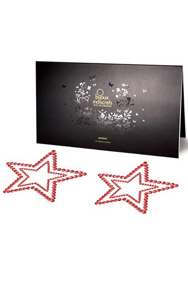 Наклейки на соски Bijoux Mimi Star червоні, фото 1