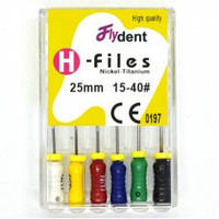 Файлы никель-титан FlyDent H-Files 25 mm 15-40# 6шт