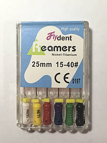 файли Flydent NITI Reamers 25 mm. #15-40 6 шт. нікель-титан