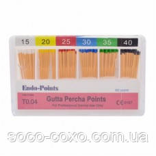 Штифти гуттаперчивые Endo Points T0.04 #15-40 60шт