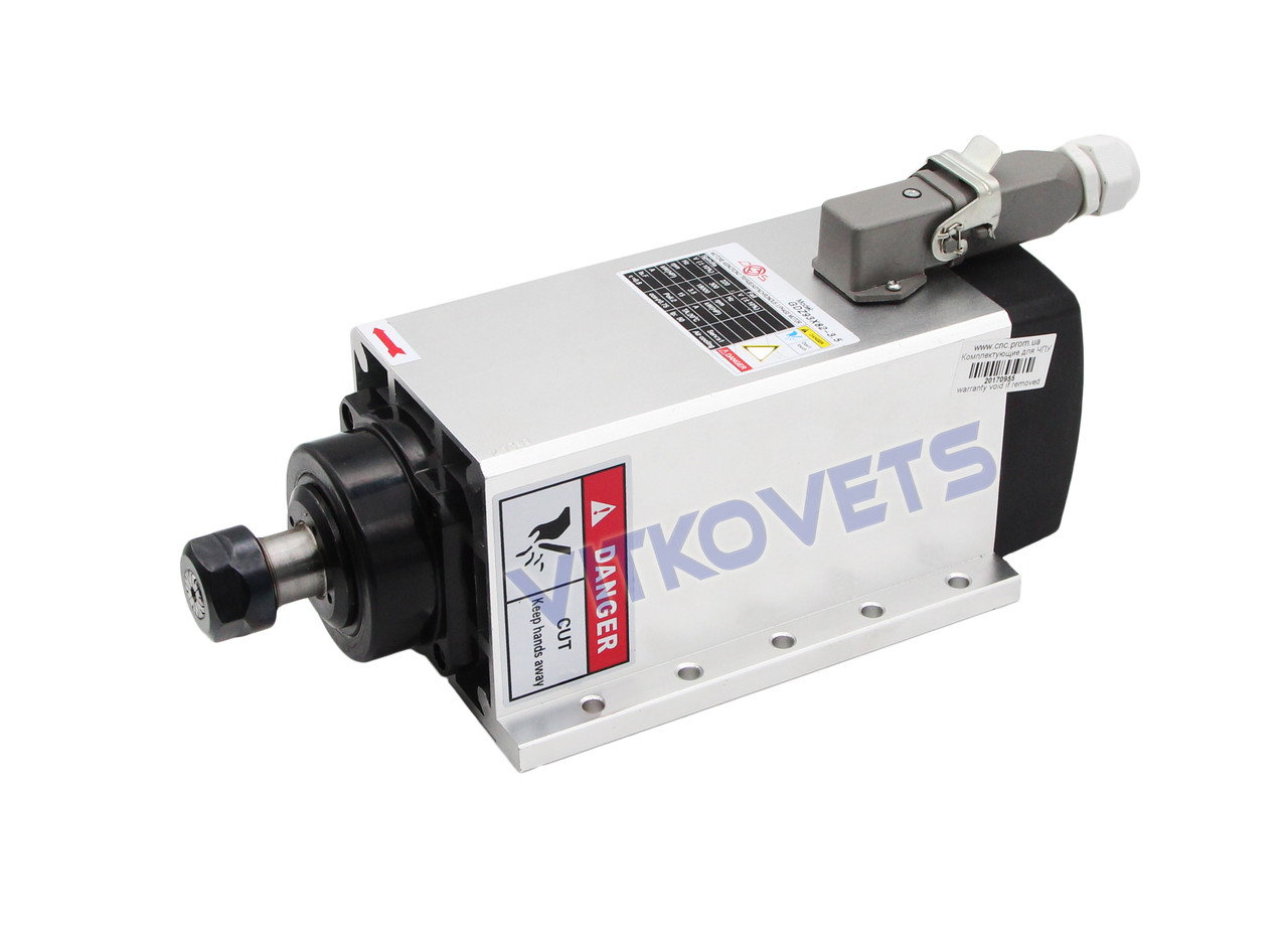 Шпиндель (з фланцем) GDZ93Х82-3.5, 3.5 kw, ER20, 15 А з повітряним охолодженням, 4 керамічні підшипники