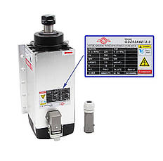 Шпиндель (з фланцем) GDZ93Х82-3.5, 3.5 kw, ER20, 15 А з повітряним охолодженням, 4 керамічні підшипники, фото 5