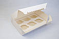 Коробка для капкейків, кексів та мафінів 6 штук Біла 255*180*90 без вікна, фото 4