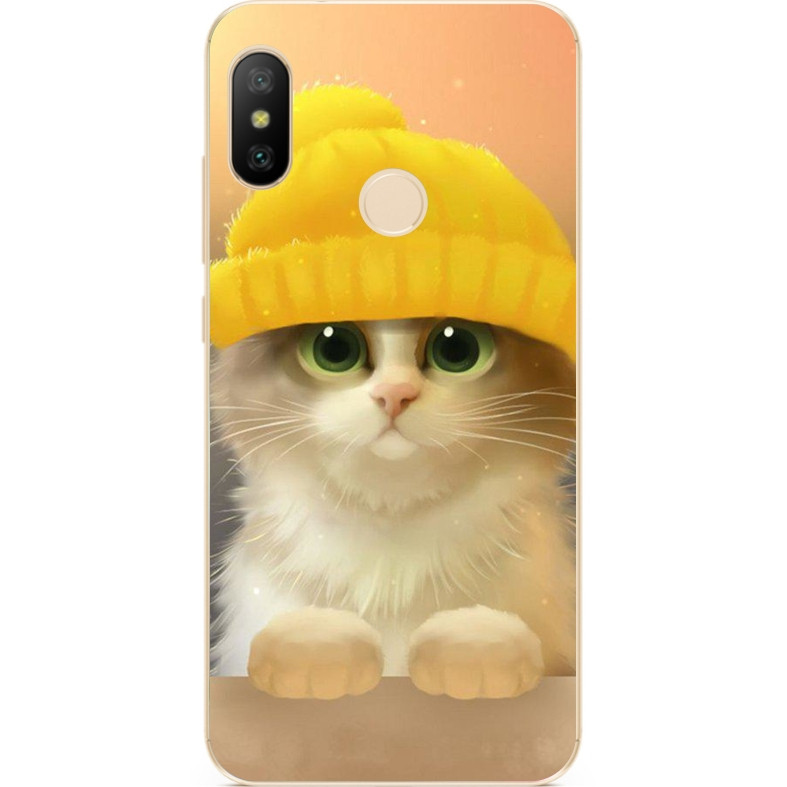 Бампер силіконовий для Huawei P20 Lite з малюнком Котик в шапці