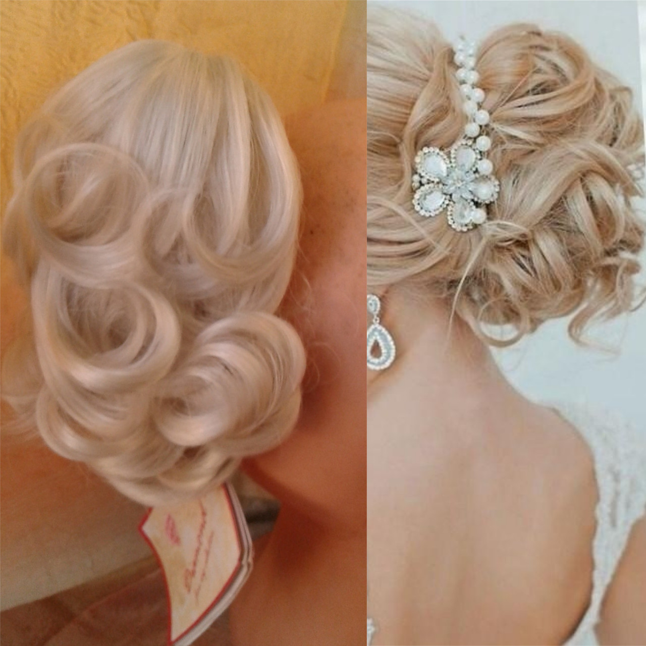 Хвіст шиньон короткий кучерявий на крабі сріблясто-сивий 945В-60, фото 1