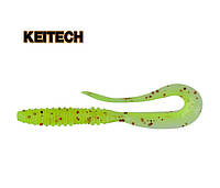 Сьедобный Силикон Keitech Mad Wag Mini 2.5" PAL#01 Chartreuse Red Flake