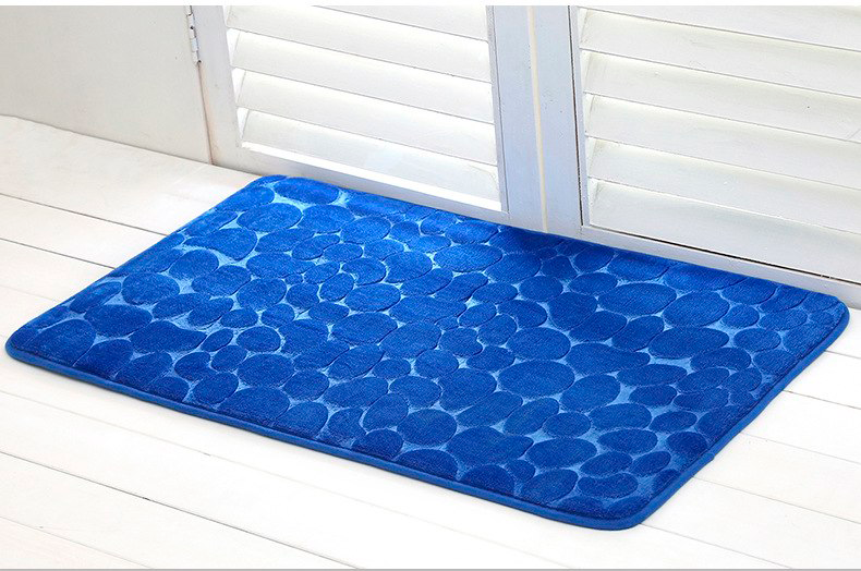 Плюшевий килимок «Галька» 40×60 см синій