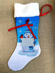 ЧХ-13. Пошитий новорічний чобіток з хутром, під вишивку