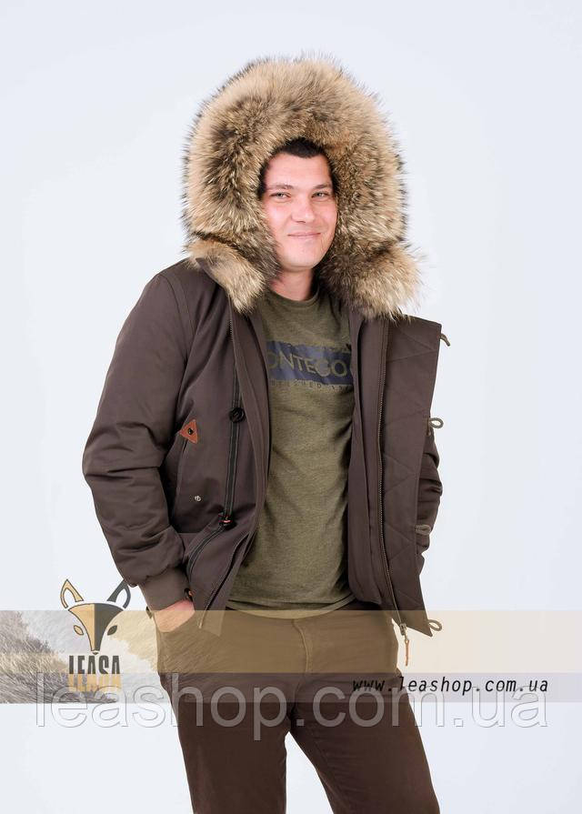 Мужская меховая парка с енотом, зимний вариант Зимняя мужская парка с мехом енота