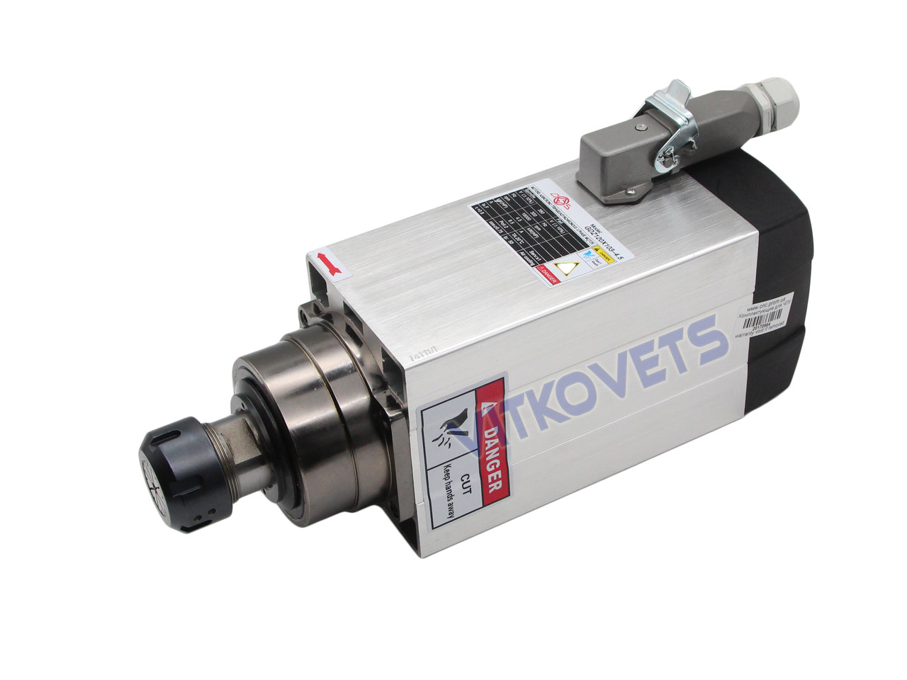 Шпиндель GDZ120Х103-4.5, 4.5 kw, ER32, 9.5 А з повітряним охолодженням, 4 керамічні підшипники