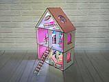 Крашений ляльковий Будиночок для LOL LITTLE FUN maxi з шпалерами, меблями та текстилем, фото 7