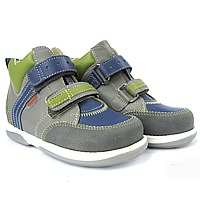 Ортопедические кроссовки для детей Memo Polo Junior 3BC Серо-зелено-синие 24