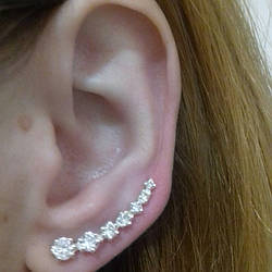 Срібні сережки-кафи Акація