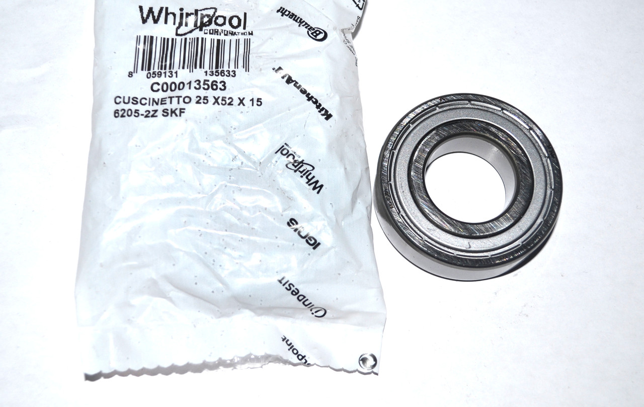 Підшипник для пральної машинки SKF 6205-2Z (6205) 25*52*15 (Італія,кульок Whirlpool/Indesit C00013563)