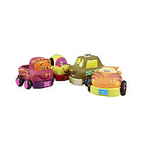 Детский игровой набор детские машинки Battat Баттат ЗАБАВНЫЙ АВТОПАРК BX1048Z (4 резиновые машинки-погремушки)