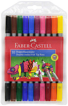 Фломастери Faber Castell FIBRE-TIP 151110 двосторонні (10 цв.)