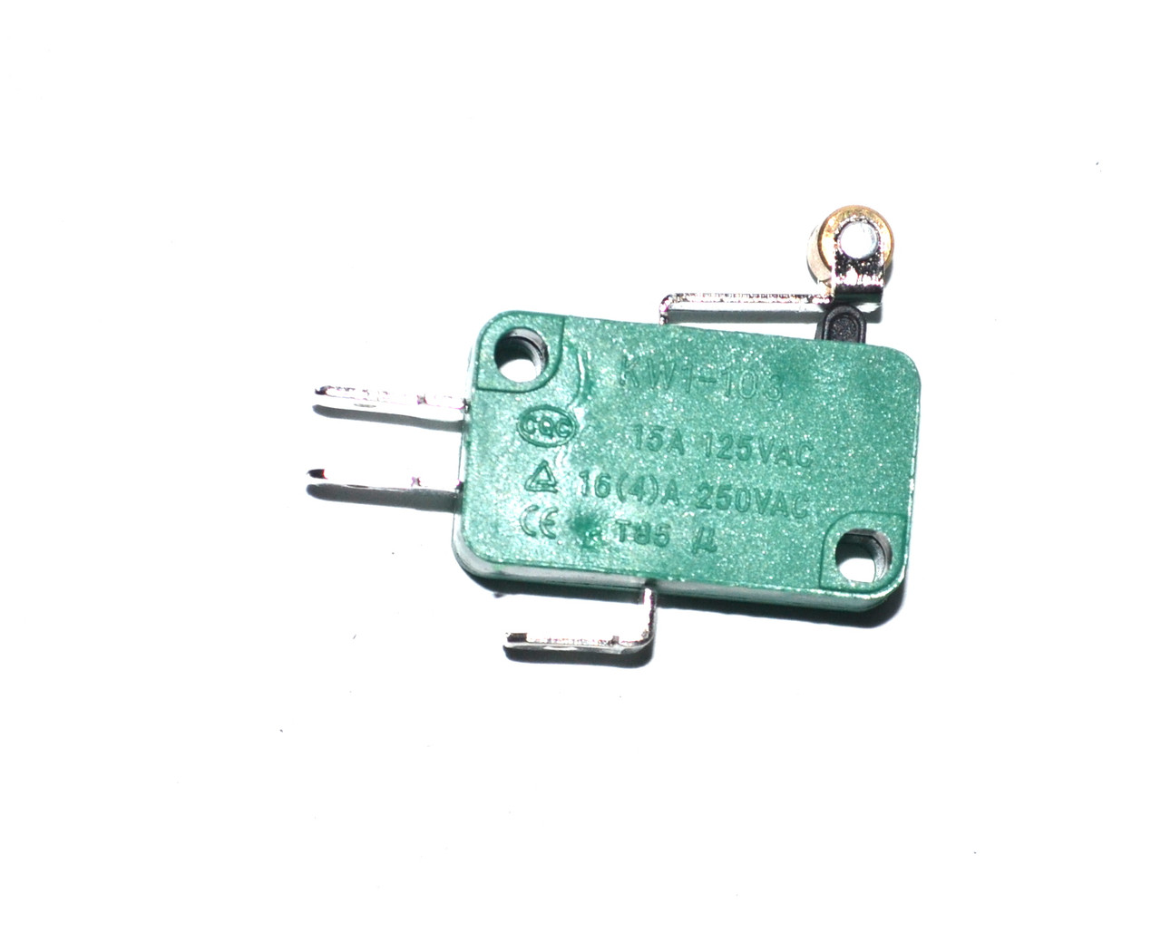 Микропереключатель для микроволновки универсальный KW1-103 (планка нажатия верхней клавиши с роликом L=14mm) - фото 1 - id-p795464997