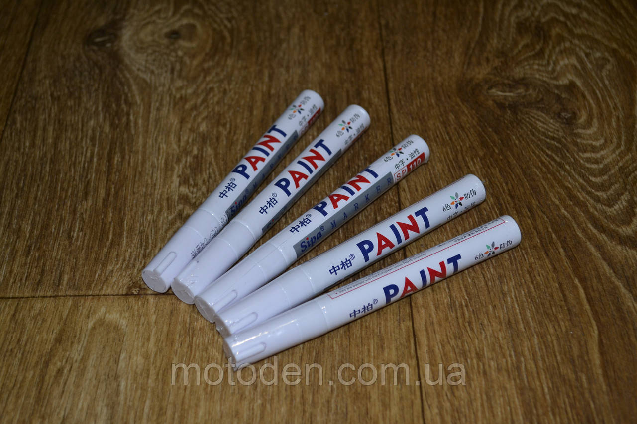 Білий маркер для шин мотоцикла, скутера, автомобіля, велосипеда, фото 1