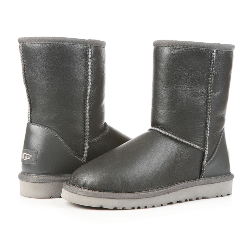 Жіночі уггі UGG Classic Short leather Grey original