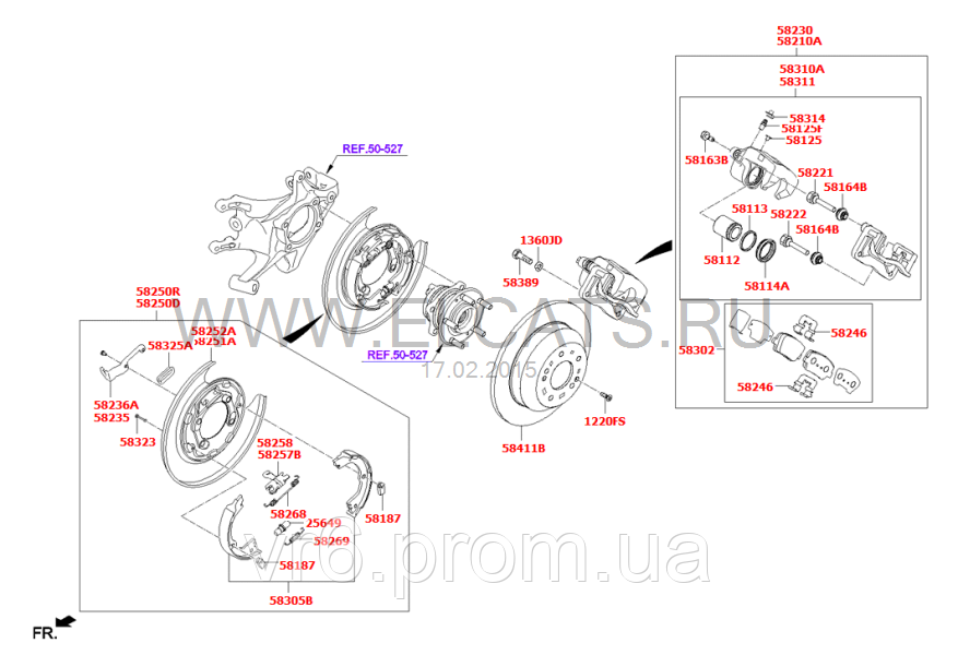 Колодки тормозные задние Hyundai Equus, Genesis, Santa Fe - фото 6 - id-p72511068