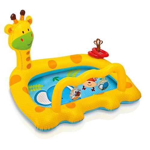 Надувний басейн дитячий, жираф, 2 кільця INTEX 112х91х72 см (57105)